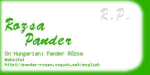 rozsa pander business card